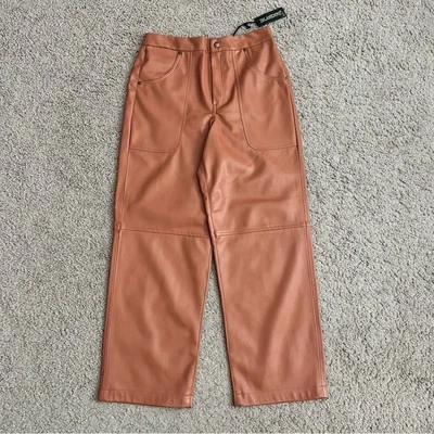Anthropologie Blank NYC The Baxter Ribcage Straight Faux Leather Pants Womens 28 - Image 1 of 4