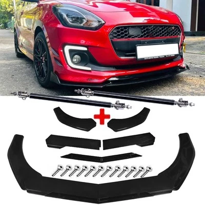 Front Bumper Lip Splitter Spoiler /Glossy Black Body Kit For Suzuki Swift RS Foto 1 de 4
