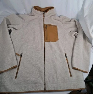 Herren Eddie Bauer Sherpa Fleece Creme Rost XL Tall Full Zip Outdoor Wandern Warm - Bild 1 von 11