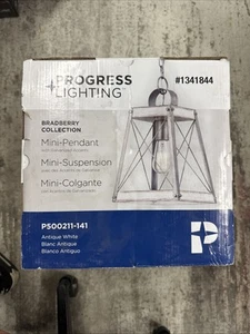 PROGRESS LIGHTING BRADBERRY COLLECTION PENDANT LIGHT ANTIQUE WHITE FARMHOUSE NOB - Picture 1 of 3