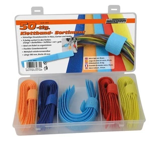 Klettband Set 50-tlg. Klettverschluss Kabelbinder Klettkabelbinder Klettbinder - Bild 1 von 1