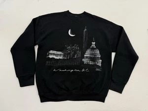 VTG 80s 1984 Washington DC Monument Capitol Crewneck Sweatshirt Large 2-Sided - Imagen 1 de 9
