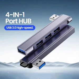 4 Ports Side Plug USB C HUB 3.0 USB Splitter Expansion Type C Charging Docking - Picture 1 of 17