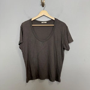 BUCK MASON slub cotton easy v neck tee in charcoal gray size M Medium Womens - Picture 1 of 6
