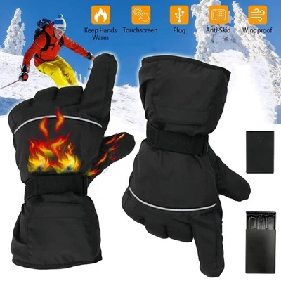 MARKENLOS 2x Elektrische Beheizte Handschuhe Motorrad Heizhandschuhe Skifahren Handwärmer