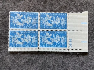 Lote de 4 estampillas postales de Fort Duquesne 1758-1958 EE. UU. 4 centavos sin usar - Imagen 1 de 1