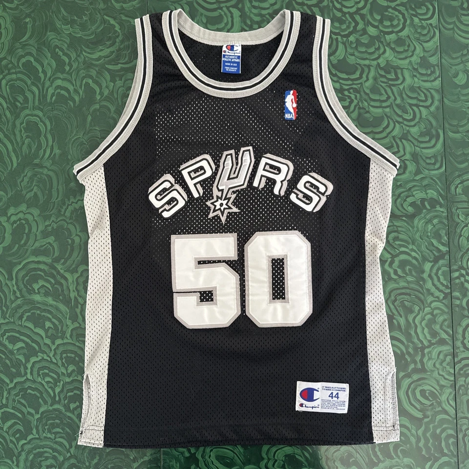 VTG 90s David Robinson Spurs Champion Satin Stitch Jersey Made In USA Size 44 - Image 1 of 4