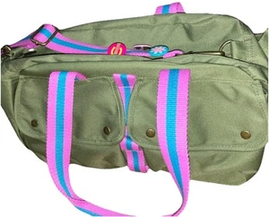 VTG Ralph Lauren Polo COOL Green Metro Fragrance Messenger Bag Satchel Buttons - Picture 1 of 15