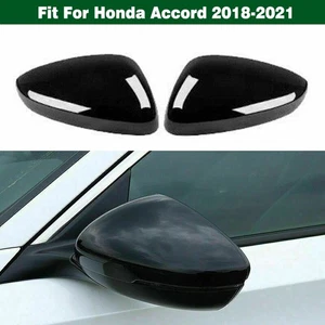Pair Front Rearview Mirror Cover Trim Cap Gloss Black For Honda Accord 2018-2021 - Imagen 1 de 7