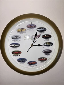 Corvette 50th Ann. Wall Clock 12 Classic Models Engine Sound Works! PREOWNED - Picture 1 of 11