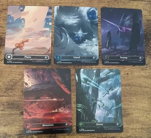 MTG Edge of Eternities Borderless FOIL Land Set of 5 - FREE SHIPPING - Picture 1 of 2