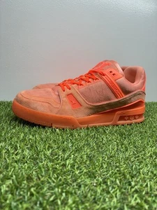 Size 10 LV (11-11.5 US) - Louis Vuitton Trainer ' Neon Orange ' | GREAT COND! - Picture 1 of 17