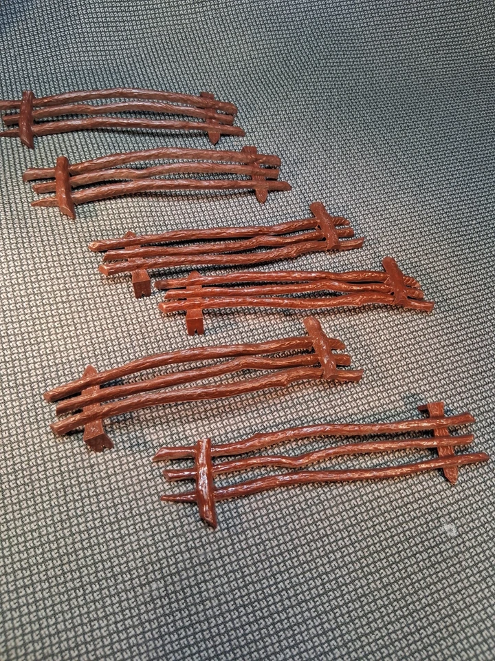 Valla de riel dividido GUERRA CIVIL plástico juguete soldados MARX 6 piezas 6"x1.25" Foto 1 de 4