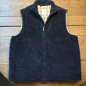 Mens Brooks Brothers Blue Corduroy Vest Quilted lining Size Medium Preppy - Picture 1 of 17