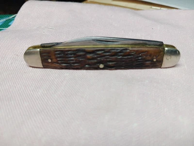 RARE Actually Signed Cattaraugus 22779  2 Blade Pen jigged bone Handles - Image 1 of 4