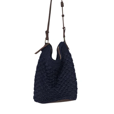 Bolso Bandolera The Sak Crochet Para Mujer Azul Marino Hobo Cartera Cremallera Superior Cuero Sintético Foto 1 de 4