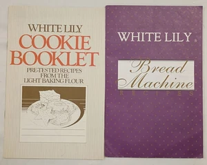 Menge 2 Vintage Weiße Lilie KEKSHEFT & BROTMASCHINE Kochbuch Rezepte - Bild 1 von 2