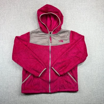 The North Face Oso Fleece Hoodie Girls XL(18) Pink Full Zip Jacket Cozy Sherpa - Image 1 of 4