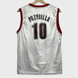 Vtg Reebok Joel Przybilla Portland Trail Blazers White NBA Jersey Youth Large YL - Picture 1 of 5