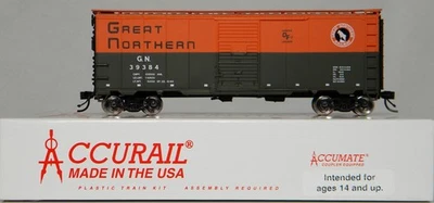HO Accurail #80091 40' AAR Steel Boxcar Great Northern #39384 Built Up - Image 1 of 4
