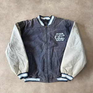 UNC Carolina Tar Heels Bomberjacke Herren Large 90s Vintage Letterman, grau blau - Bild 1 von 10