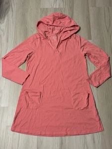 Coolibar Dress UPF 50 Coral Pink Hoodie Beach Cover Up Beach Hooded Large L - Picture 1 of 6