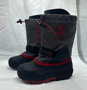 Kamik Jungen Waterbug Schneestiefel Größe 4 wasserdicht Kordelzug Jugend Junior Kind Schuh - Bild 1 von 10
