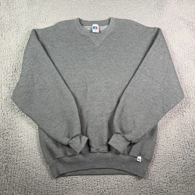 Sudadera Atlética Russell De Colección Para Hombres M Gris Oscuro Pullover Años 90 En Blanco EE. UU. Foto 1 de 4