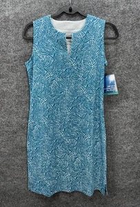Coolibar Oceanside Tank Kleid Damen XS blau Punkte UPF 50+ Stretch leicht - Bild 1 von 10