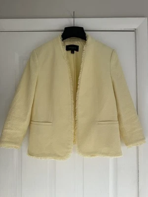 Ann Taylor Lady Jacket Yellow 10 Fringe Preppy  - Image 1 of 4