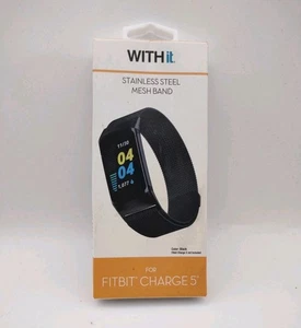 Fitbit Edelstahl schwarz Meshband für Fitbit Charge 5 - passend für Fitbit Charge 6 - Bild 1 von 4