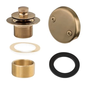 Champagne Bronze Lift & Turn Tub Trim Set with Two-Hole Overflow Faceplate an... - Picture 1 of 6