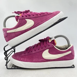 Nike Blazer Low Lila Wildleder Weiß Turnschuhe Größe UK 5 Damen Low Top Gym Pink - Bild 1 von 8
