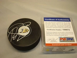 Teemu Selanne Signed Anaheim Ducks Hockey Puck Autographed PSA/DNA COA 1A - Picture 1 of 3