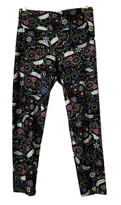 NO BOUNDARIES HIGH RISE BLACK SUGAR SKULLS PRINT CAPRI LEGGING Sz. Jr. M - Picture 1 of 7