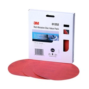 Red Abrasive Stikit Disc Value Pack, 01252, 6 in, P320 grade, 25 discs per pack - Picture 1 of 1
