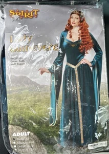 Renaissance Lady Guinevere Teal Size S Costume Gown Dress Spirit Halloween NIB - Picture 1 of 5
