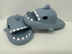 Shark Men's Gray Shark Slides Cloud Slippers Summer Novelty Open Toe Sandal - Picture 1 of 7