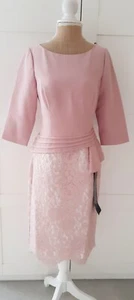 ONE by Kaleidoscope Ladies Blush Pink Lace V Back Occasion dress Size 12 BNWT  - Picture 1 of 9