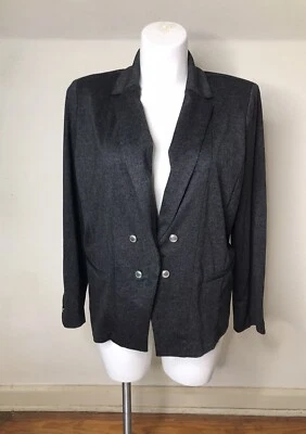 Blazer Ashley Stewart Negro Gris Talla 18 Foto 1 de 4