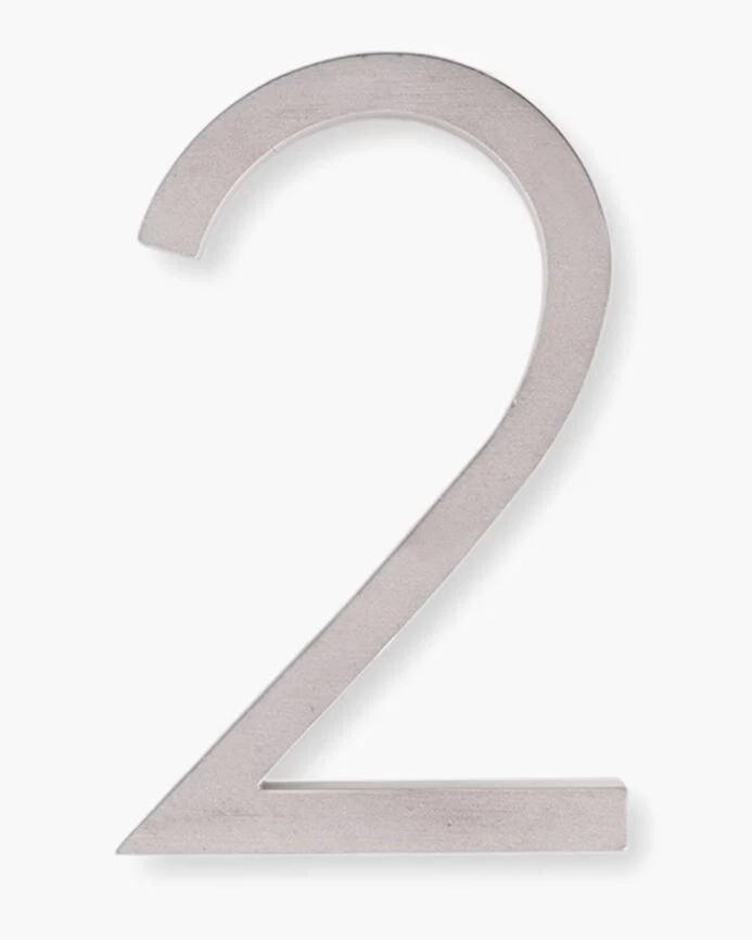 Design Within Reach Neutra Modern House Numbers #2 - 4inch SILVER  ** NEW** - Image 1 of 1