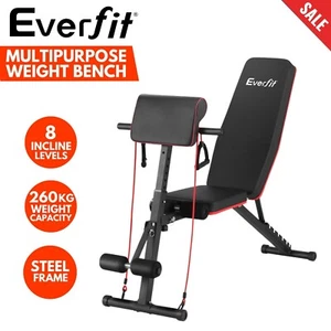 Everfit Adjustable Weight Bench Foldable Preacher Curl Bench Press Dumbbell - Picture 1 of 6