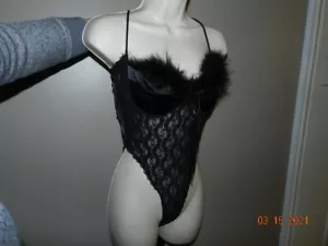 DUETT Teddy USA Made L Large Maribu Sheer Lace Trimmed Vintage - Bild 1 von 4