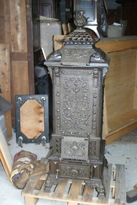Gussofen Kanonenofen Kamin Historismus Gründerzeit Ofen Gienanth Bergbau - Bild 1 von 8