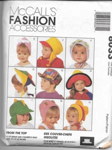 McCalls Fashion Accessories Pattern 8033 Infants and Childrens Hat Uncut - Picture 1 of 1