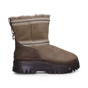 UGG CLASSIC MINI TRAILGAZER HICKORY LEATHER WATERPROOF WOMEN'S BOOTS SIZE US 9 - Picture 1 of 5