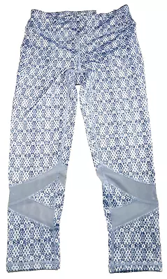 Leggings Capri Yoga NUEVO Gaiam Para Mujer S Om Align Essie Pantalones Lavado a la Piedra Azul Foto 1 de 4