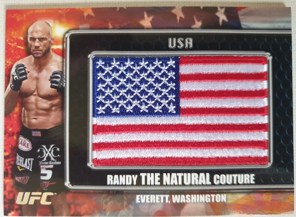 2011 UFC Title Shot "Randy THE NATURAL Couture" Commemorative Flag Patch Card - Image 1 of 2