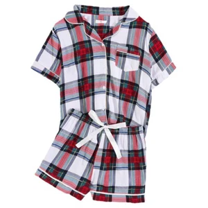 Damen Kurzarm Shirt und Shorts Zweiteiliges Pyjama Set Perfekt für Zuhause - Bild 1 von 7