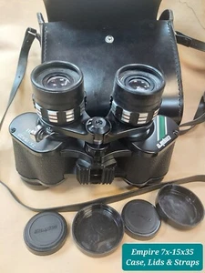 EMPIRE 7-15x35 Zoom Binoculars in Excellent Condition~Case, Straps,Lids. Mod.253 - Picture 1 of 20